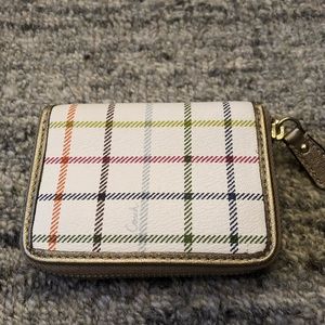 Coach Multicolored Plaid Wallet with ID Skin